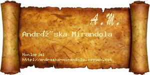 Andráska Mirandola névjegykártya